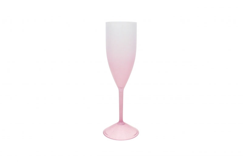 Taça de Champanha Jateada Degradê Rosê Gold